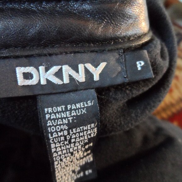 DKNY Black Lamb Leather Moto Jacket Size P - Picture 15 of 16